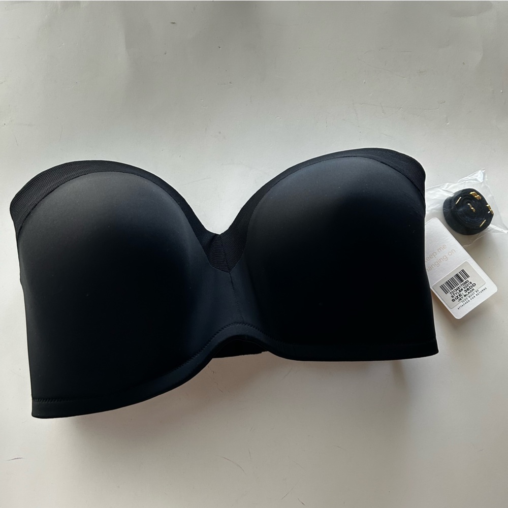 LIVELY All You Womens No Wire Strapless Bra Jet Black 36DD NEW